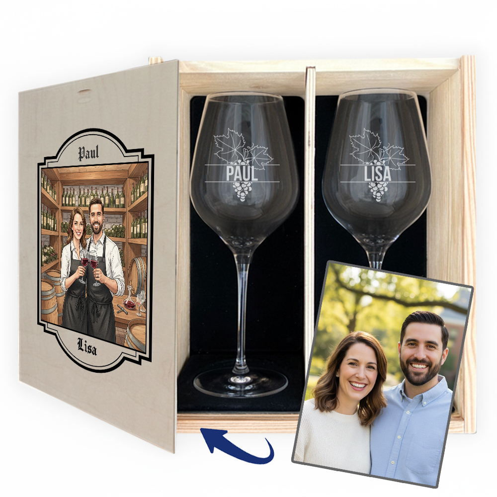 Gift boxes with 2 wine glasses Gift boxes with 2 wine glasses