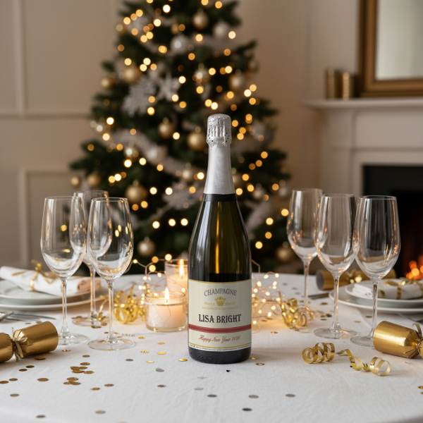 Champagne with personalised label Champagne with personalised label