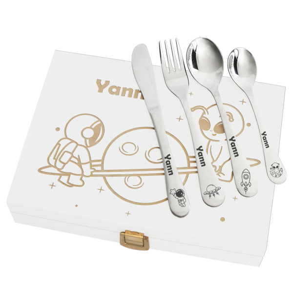 Engraved children's astronaut cutlery Engraved children's astronaut cutlery