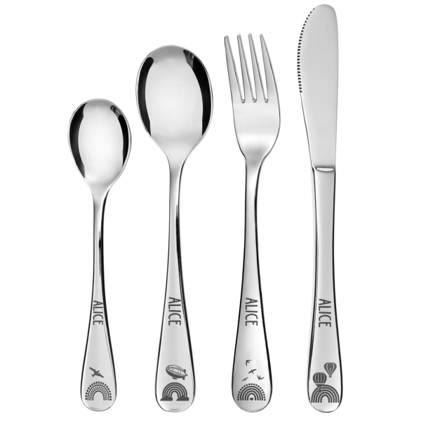 Rainbow box and its personalised cutlery Rainbow box and its personalised cutlery