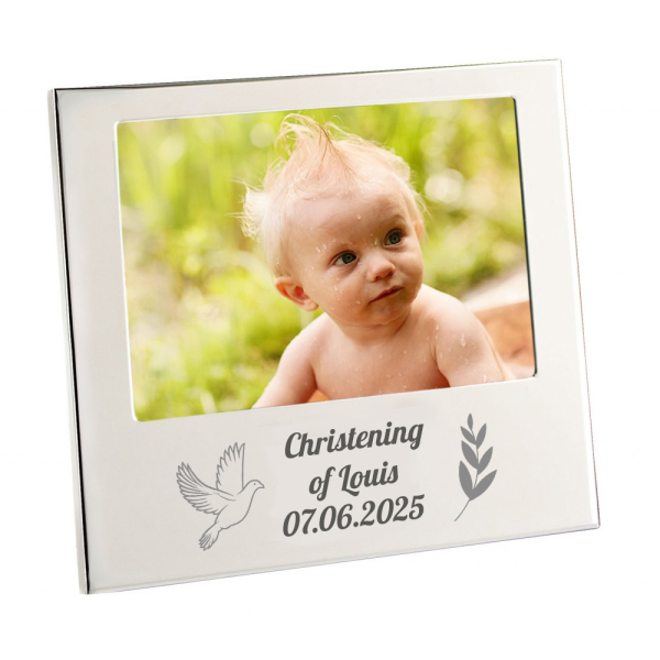 Engraved christening frame Engraved christening frame