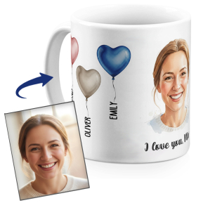 Personalised Mug Heart Balloons Personalised Mug Heart Balloons