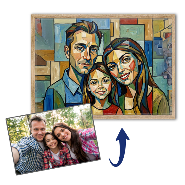 Artistic portrait in a cubist style Artistic portrait in a cubist style