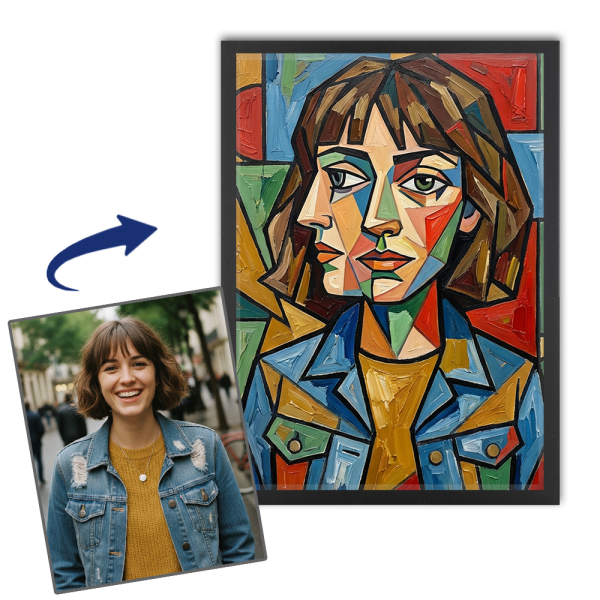 Artistic portrait in a cubist style Artistic portrait in a cubist style