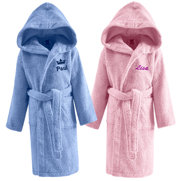 Children's bathrobe gift set 2 to 12 years with botanical pattern Children's bathrobe gift set 2 to 12 years with botanical pattern