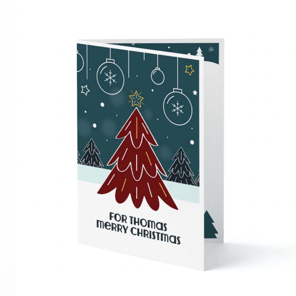 Christmas Card Red Christmas Tree Christmas Card Red Christmas Tree