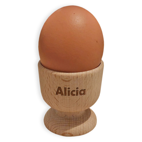 Personalised wooden egg cup Personalised wooden egg cup