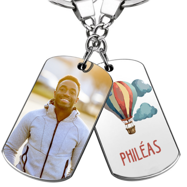 Customised hot air balloon photo keychain Customised hot air balloon photo keychain