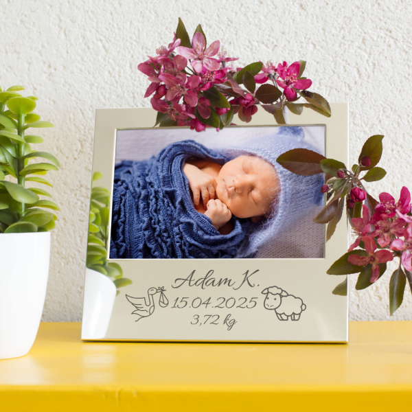 Engraved birth photo frame Engraved birth photo frame