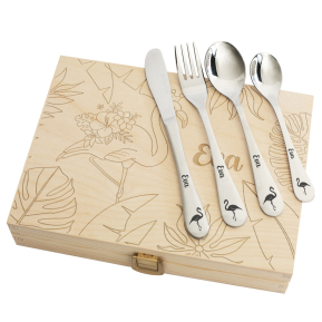 Engraved children's cutlery flamingo Engraved children's cutlery flamingo