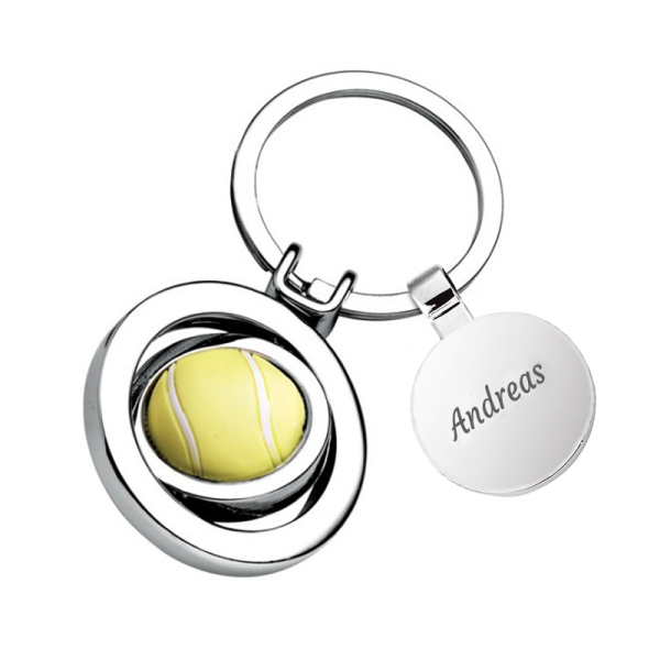 Engraved tennis ball keyring Engraved tennis ball keyring