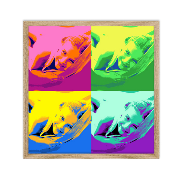 Framed Pop Art poster with 4 photos Framed Pop Art poster with 4 photos