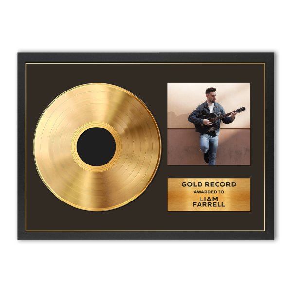 Framed poster - Gold or Platinum Record with photo - gold Framed poster - Gold or Platinum Record with photo - gold