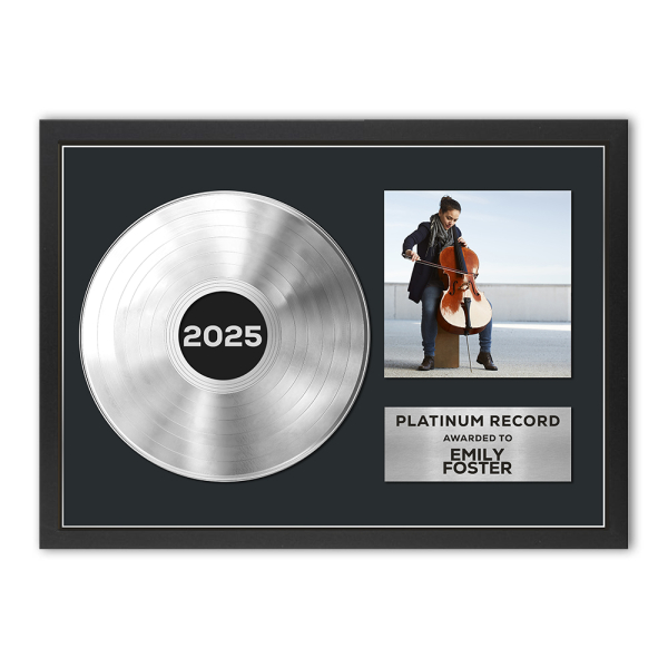 Framed poster - Gold or Platinum Record with photo - platinum Framed poster - Gold or Platinum Record with photo - platinum