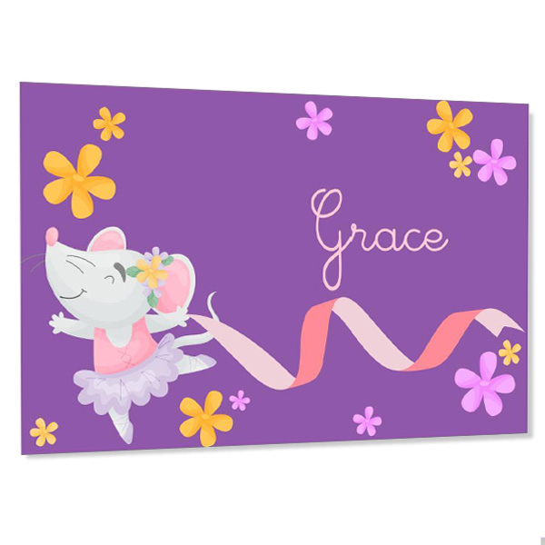 Personalised kids door sign with name - ballerina mouse Personalised kids door sign with name - ballerina mouse