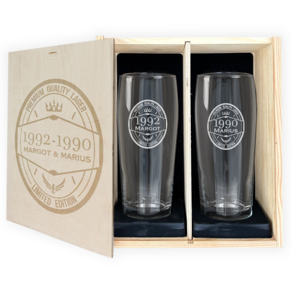Personalised Birthday Beer Glass Gift Set (2 Glasses) Personalised Birthday Beer Glass Gift Set (2 Glasses)