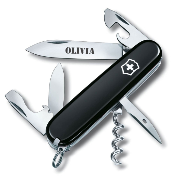 Personalised black Swiss Army Knife Personalised black Swiss Army Knife