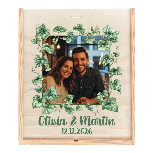 Personalised box set of 2 wine glasses with photo Personalised box set of 2 wine glasses with photo