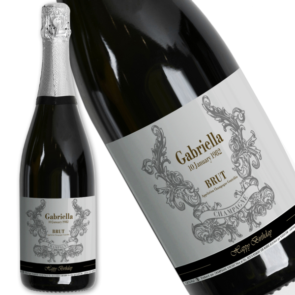 Personalised champagne bottle name Personalised champagne bottle name