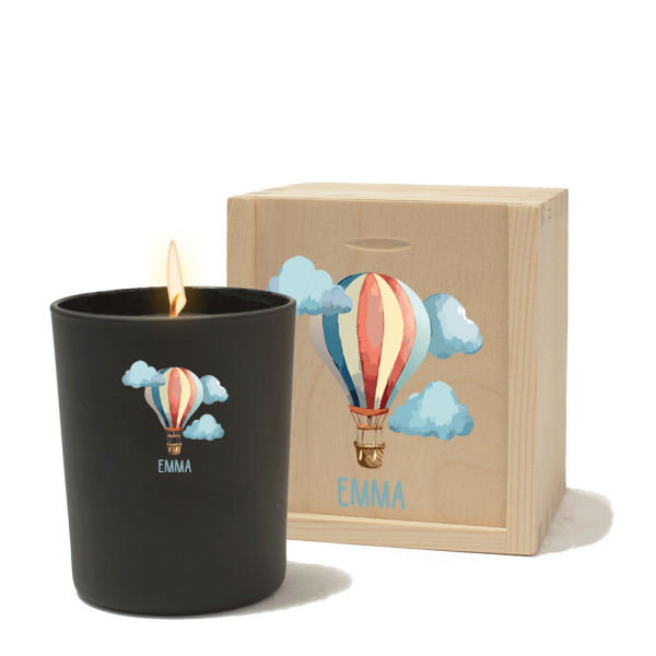 Personalised hot air balloon candle in color Personalised hot air balloon candle in color