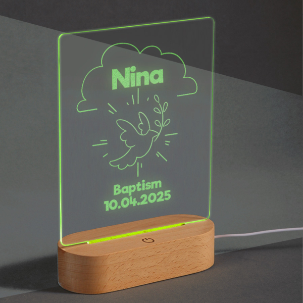 Personalised LED Lamp – Baptism Personalised LED Lamp – Baptism