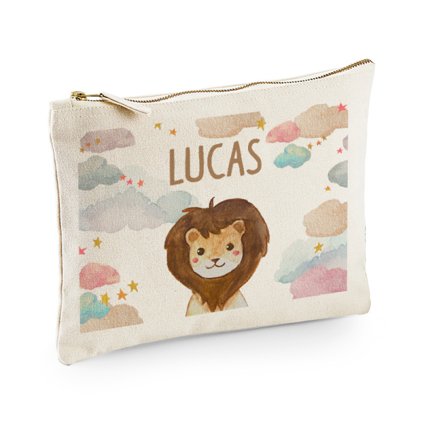 Personalised multi-purpose pouch with clouds and animals Personalised multi-purpose pouch with clouds and animals