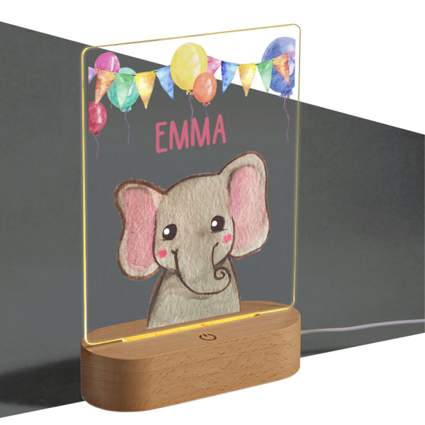 Personalised nightlight with balloons and animals Personalised nightlight with balloons and animals