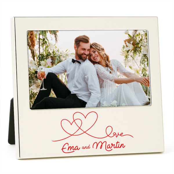 Personalised Silver Photo Frame Love Personalised Silver Photo Frame Love