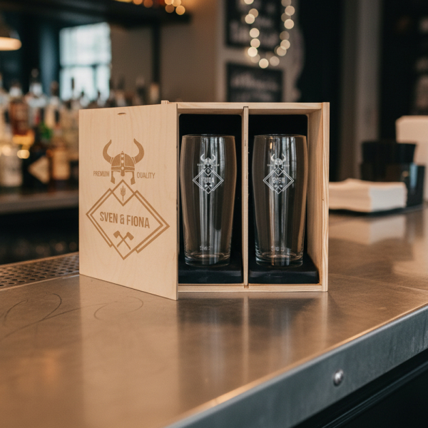 Personalised Viking Beer Glass Gift Set (2 Glasses) Personalised Viking Beer Glass Gift Set (2 Glasses)
