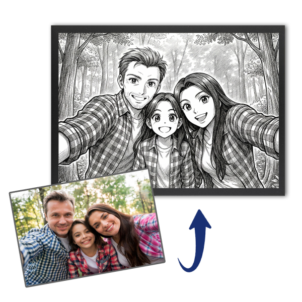 Personalised vintage manga-style portrait Personalised vintage manga-style portrait