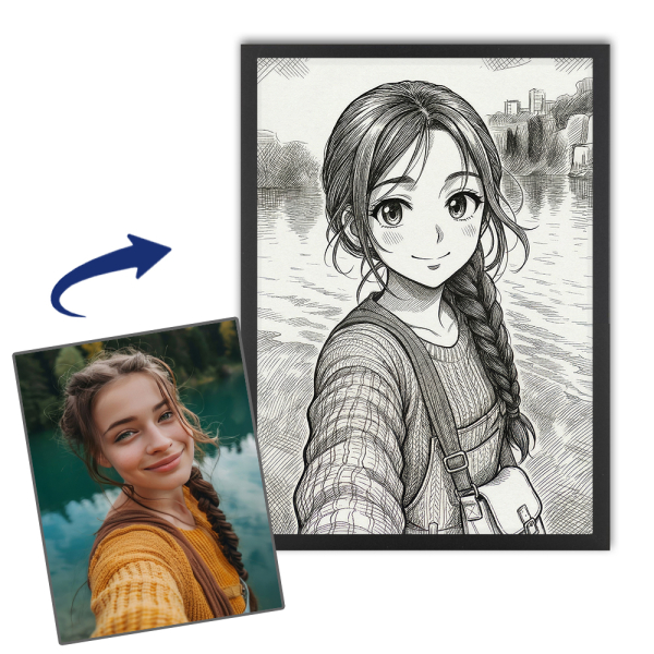 Personalised vintage manga-style portrait Personalised vintage manga-style portrait