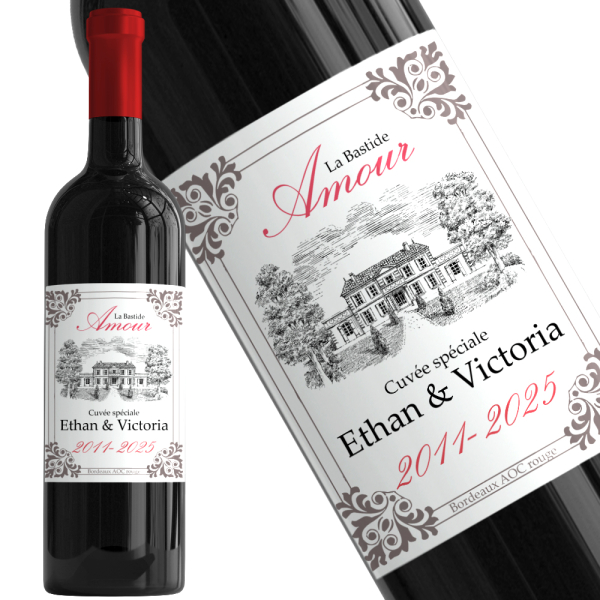 Personalised wine bottle Bastide Amour Personalised wine bottle Bastide Amour