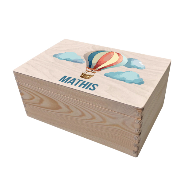 Personalised wooden keepsake box Hot Air Balloon Personalised wooden keepsake box Hot Air Balloon