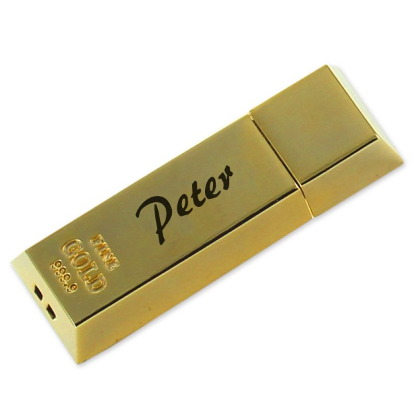 16 GB gold-bar shaped customised USB stick 16 GB gold-bar shaped customised USB stick