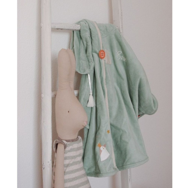 Personalised bath cape for children – Green Penguin Personalised bath cape for children – Green Penguin