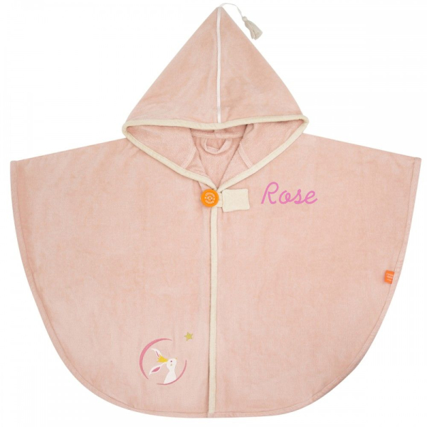 Personalised bath cape for children – Pink Rabbit Personalised bath cape for children – Pink Rabbit