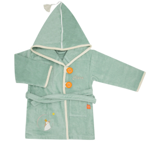 Personalised child bathrobe Green Penguin Personalised child bathrobe Green Penguin