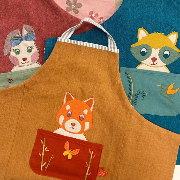 Personalised kids apron Red Panda Personalised kids apron Red Panda