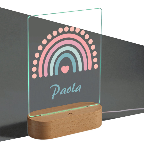 Personalised night light with rainbow and name Personalised night light with rainbow and name