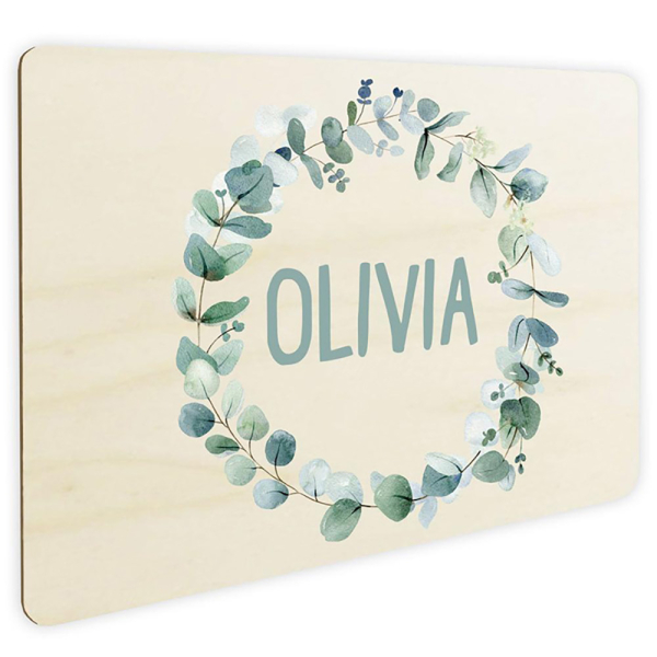 Personalised floral crown door sign Personalised floral crown door sign