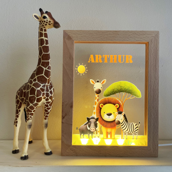 Personalised Safari LED frame Personalised Safari LED frame