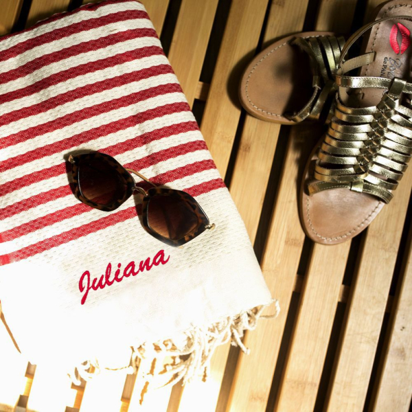 Personalised traditional fouta with stripes Personalised traditional fouta with stripes