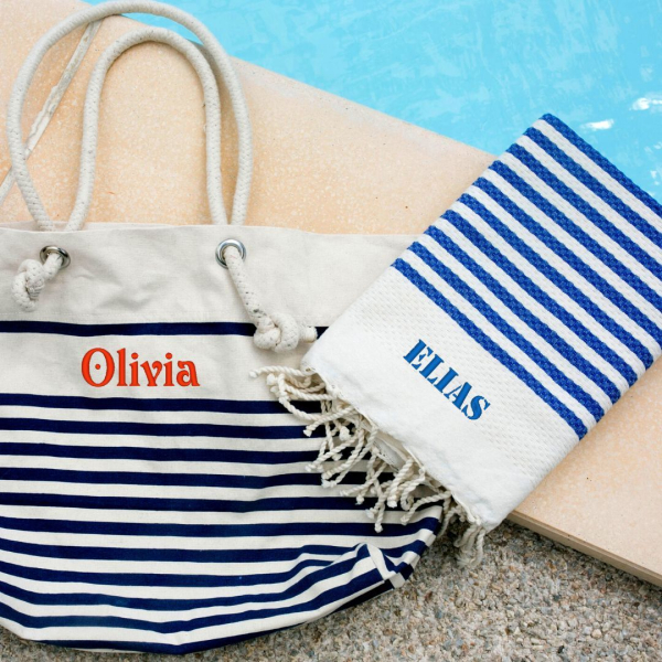 Personalised traditional fouta with stripes Personalised traditional fouta with stripes