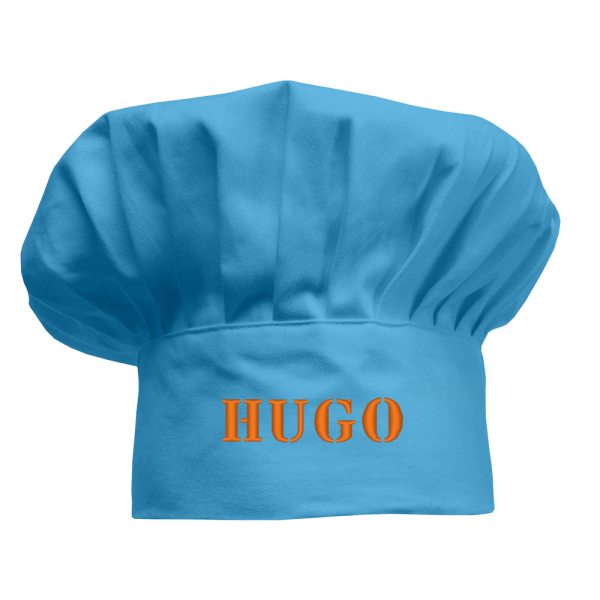 Personalised turquoise chef’s hat for children Personalised turquoise chef’s hat for children