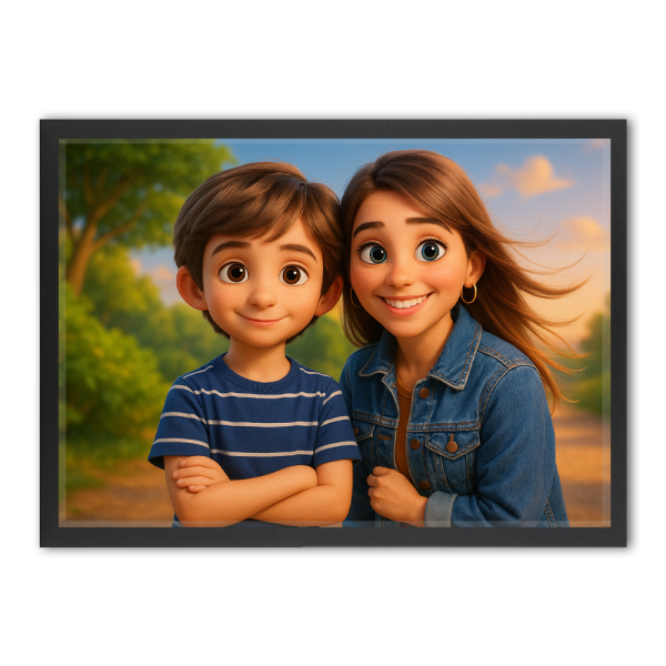 Photo montage for a 3D animation-style portrait Photo montage for a 3D animation-style portrait