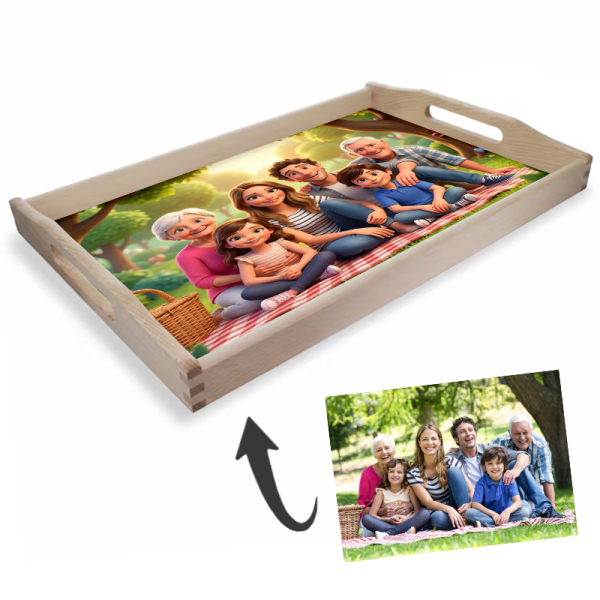 Photo tray transformed into a 3D animated film character Photo tray transformed into a 3D animated film character