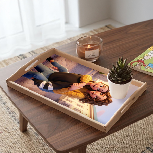 Photo tray transformed into a 3D animated film character Photo tray transformed into a 3D animated film character