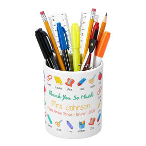 Personalised ceramic pencil pot Class Memories Personalised ceramic pencil pot Class Memories