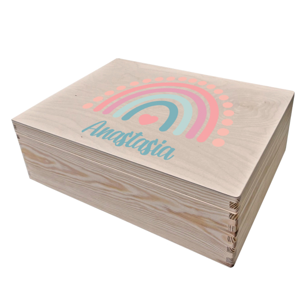 Printed keepsake box with rainbow Printed keepsake box with rainbow