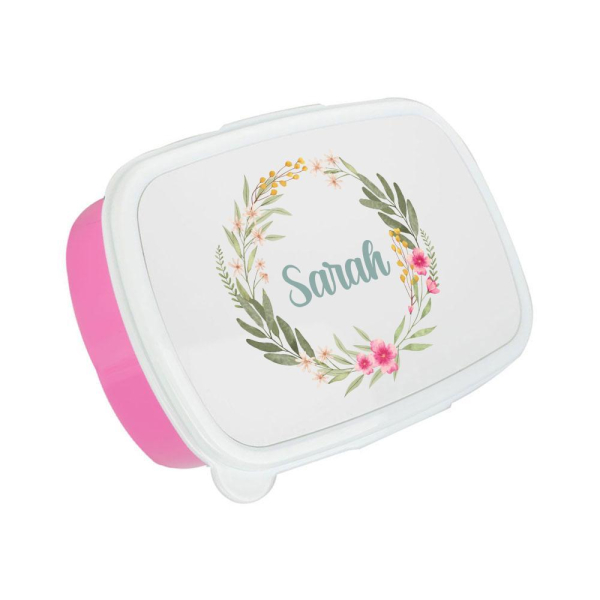 Printed snack box with a crown of flowers Printed snack box with a crown of flowers